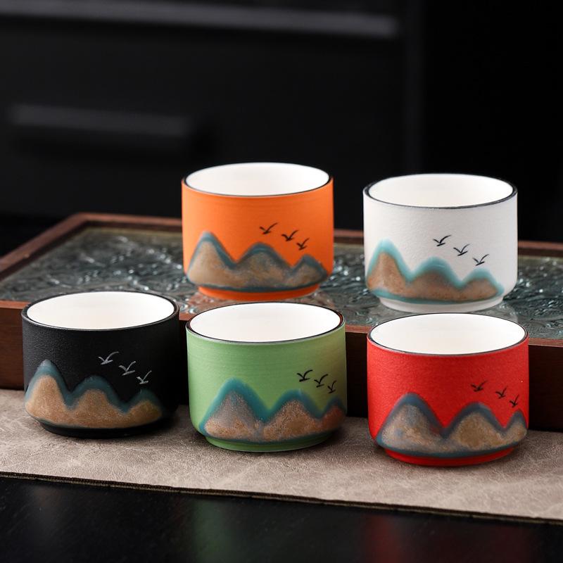 Guochao Hand-Painted Ten Thousand Li Rivers & Mountains Tea Set - Creative Gift Box with Tea Cups