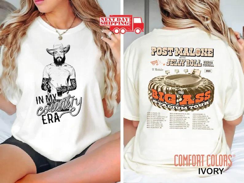 Post Malone Big Ass Tour Shirt, 2025 Concert Dates, Malone Rap Music XL