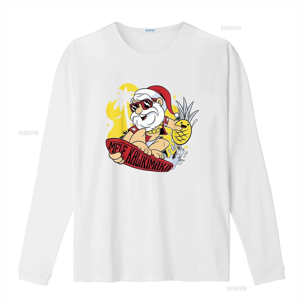 Mele Kalikimaka Santa Hawaiian Christmas In July s T Shirt vintage Washed Breathable Slightly Stylish Top For Everyday Wear