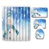 Christmas Bathroom Shower Curtain Four-Piece Combination Floor Mat Bathroom Water Absorbent Non-Slip Door Mat Bedroom Carpet