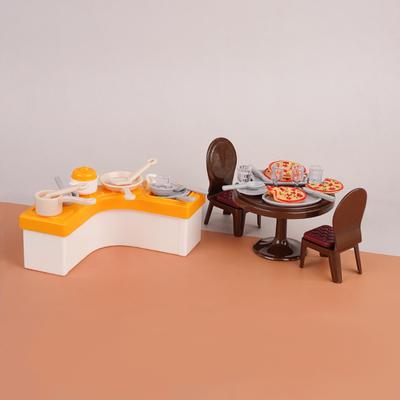 Cute Mini Kitchen Toy Simulation Dining Table Tableware Stove Doll House Children'S Play House Small Ornament Gift