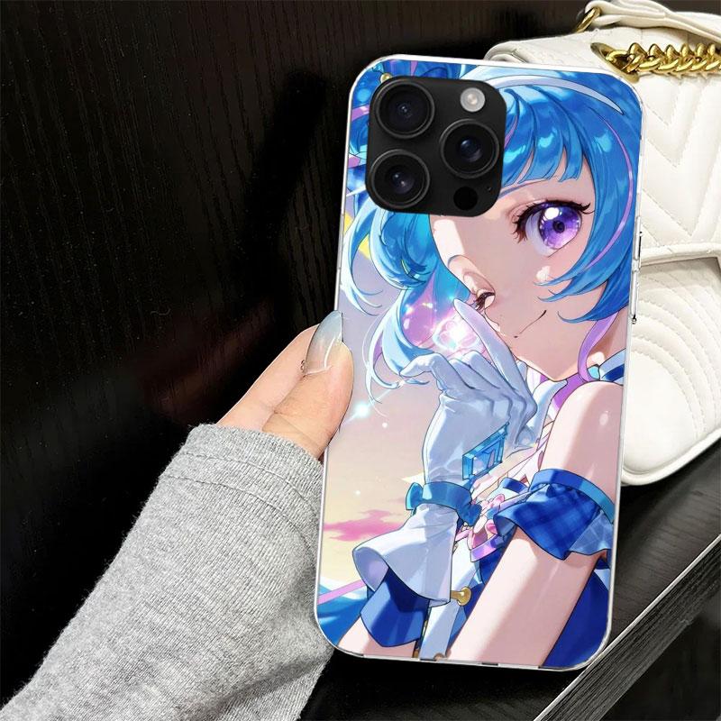 Pretty Cure Anime Case for iPhone 17 Air 16 16E 15 14 11 Pro Max Soft Phone Cover 12 13 Mini 7 SE 2020 8 Silicone Black Capa