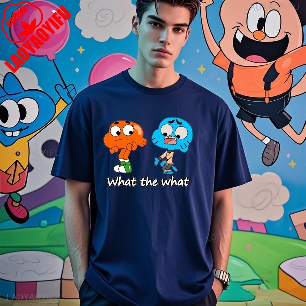 The Amazing World of Gumball Gumball and Darwin Summer Unisex Loose Harajuku Breathable Camisetas High Quality Loose T Shirt