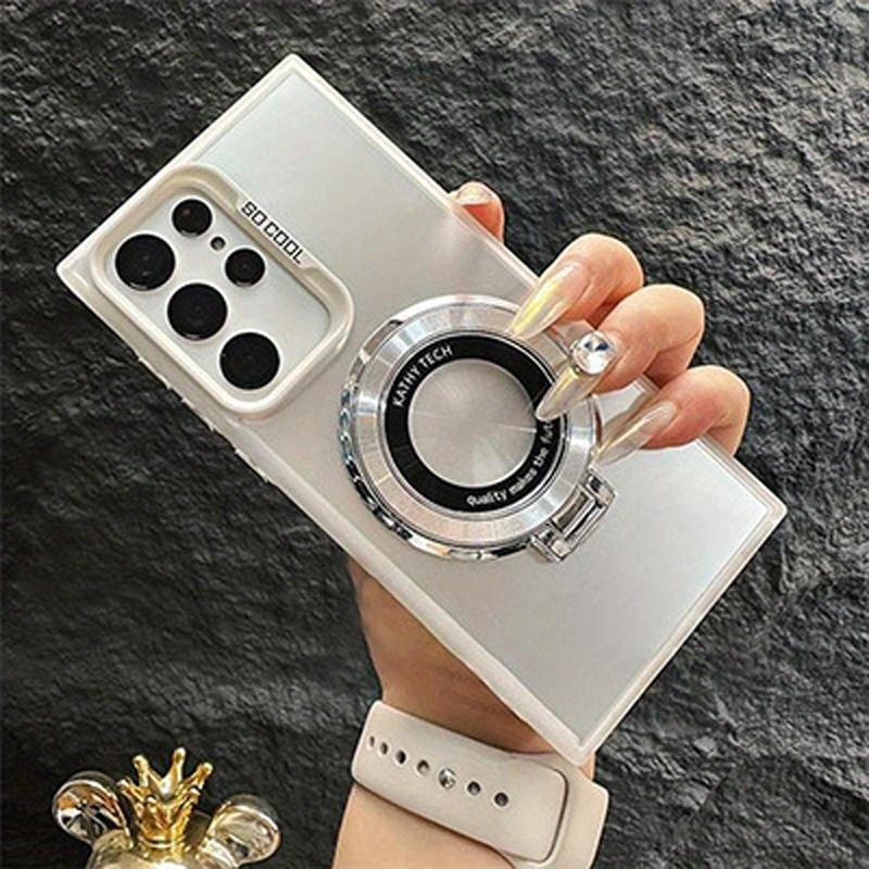 Módní matné tvrdé silikonové pouzdro Armor pro Samsung Galaxy S24 Ultra S23 S22 magnetický držák nárazuvzdorný ochranný kryt