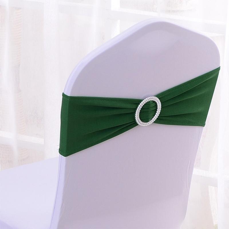 Wedding Decoration Birthday Party Chair Cover Elastic Hoop Bow Tie Elastic Fabric with Circular Buckle Suitable for All Banquet Chairs in The Hotel