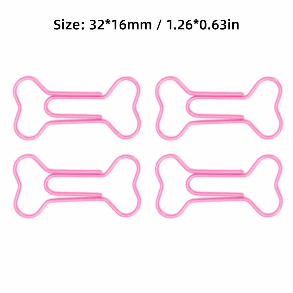 100Pcs Pink Paper Clips Bone Shaped Mini Paper Clips Paperclips  Paper Management