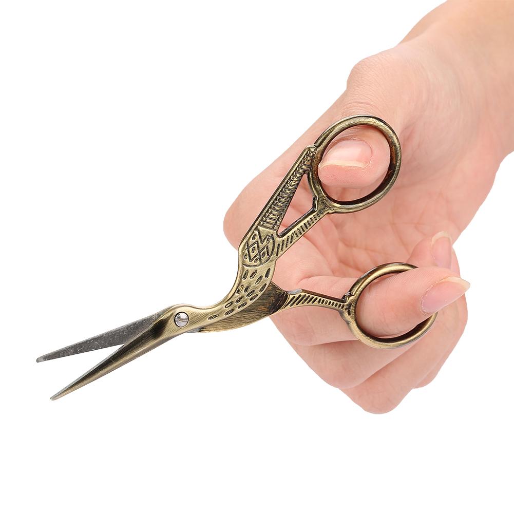 Stainless Steel Cutting Crane Sewing Scissors, Retro Bronze, with Two Sizes, and Practical