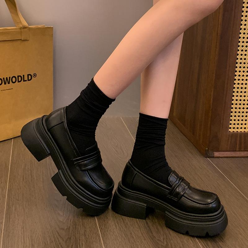 [Zhao Ruth of the Same Style] Platform-soled Loafers for Women's 2025 Spring Festival New Single Shoes with Height Increase 