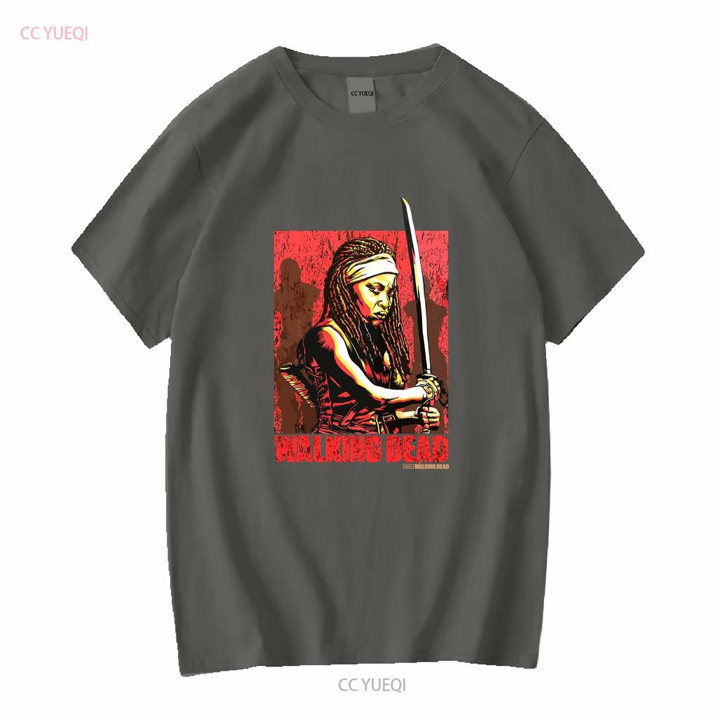Walking dead Michonne pánské černé tričko velikost XL vintage Vyprané Lehce měkké Ležérní designové oblečení Prodyšné Univerzální