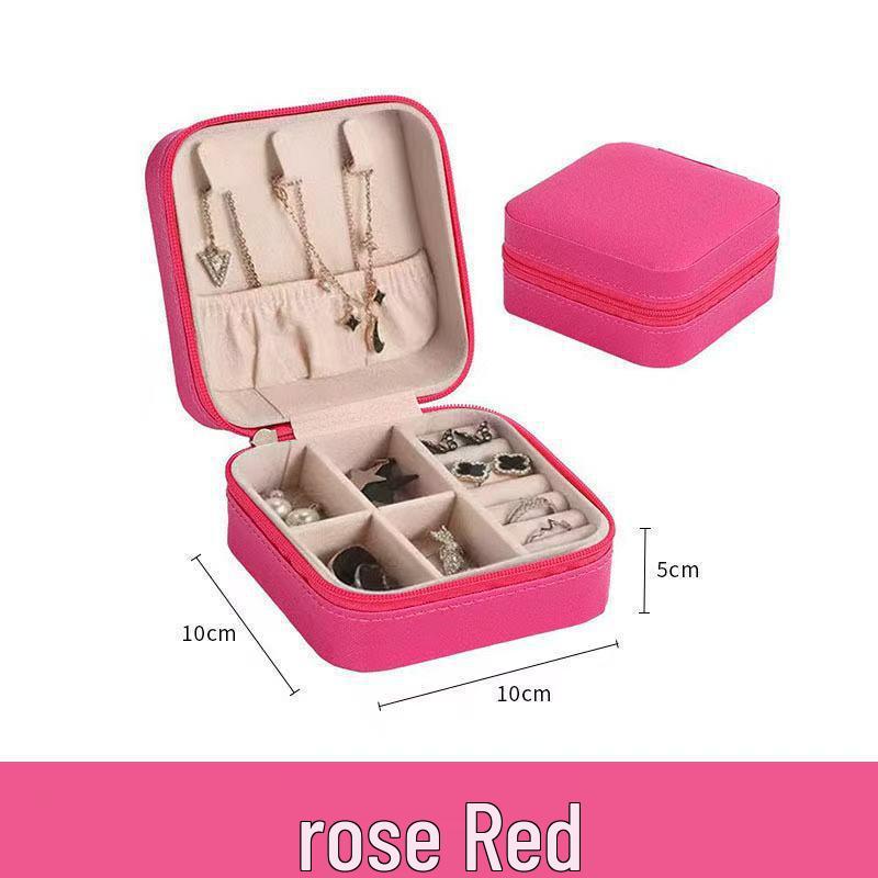 2025 Portable Leather Jewelry Storage Box for Earrings, Studs, Bracelets, Necklaces, and Rings
