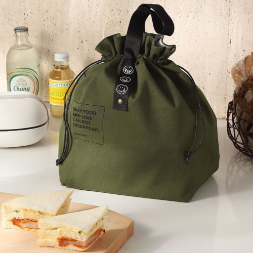 KALOLINNA Lunch Bag, Insulated Cotton Canvas Fabric with Aluminum Foil Interior, Easy to Carry, Insulated Lunch Bag, Simple, Solid Color, Stylish, Lar