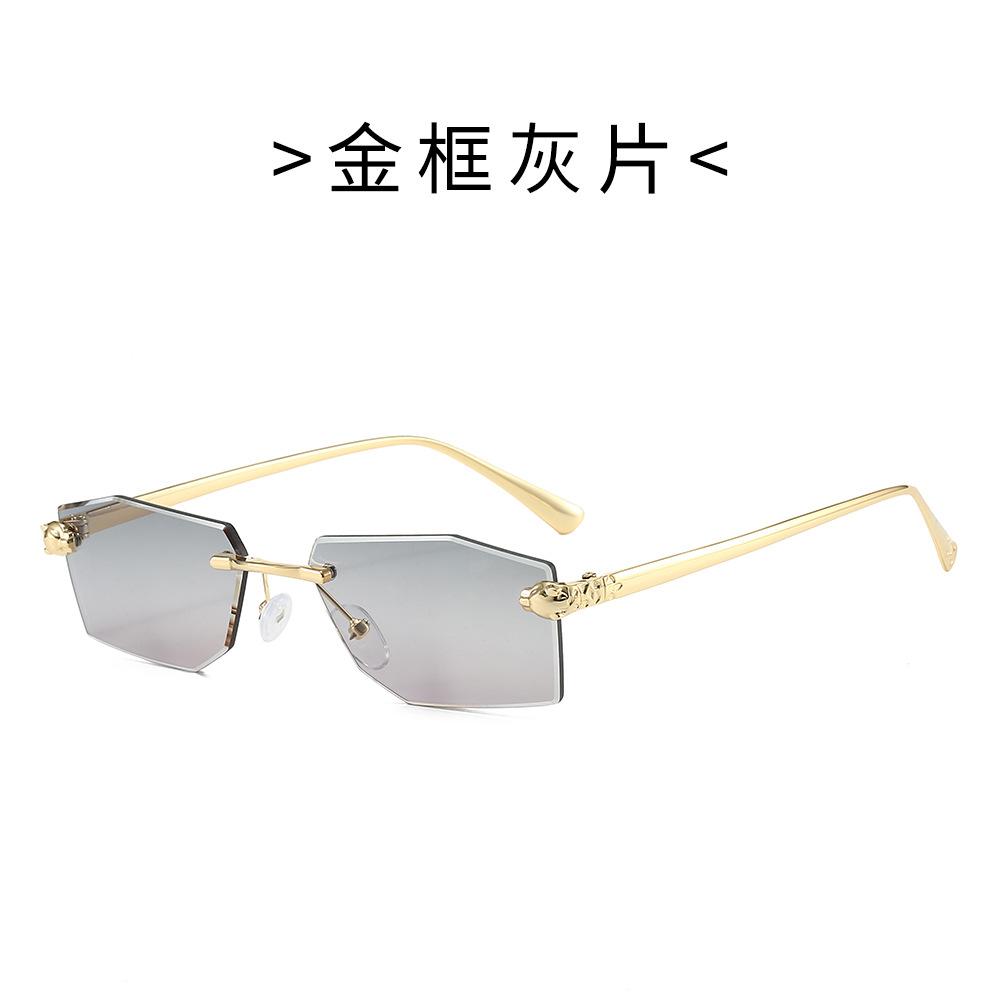 Trendy Polygon Cut Edge Rimless Sunglasses For Women & Men - Fashionable Street Style Glasses For A Chic Look