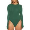 European Fashion Sexy Long Sleeve Bodysuit with Leggings - Solid Color, Round Neck, Perfect for Nightclubs and Home, Autumn/Spring Wear