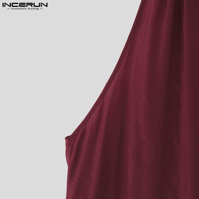 INCERUN Maiouri fără mâneci cu decolteu adânc pentru bărbați, de petrecere, casual, largi, tricouri de corp