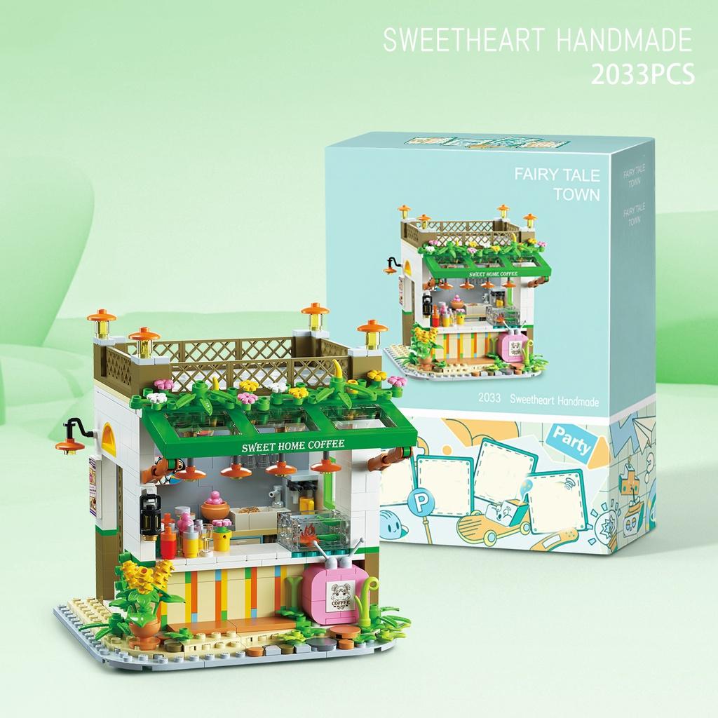 Cafe Street Scene Building Blocks For Girls Plastic Abs Material