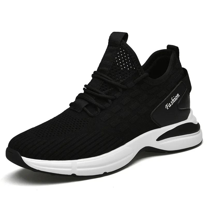 Atmungsaktive Mesh-Erhöhungsschuhe Herren-Sneaker Schuhe mit Höhenerhöhung Freizeit-Sport Schuhe für größere Männer Erhöhung Einlegesohle 6cm