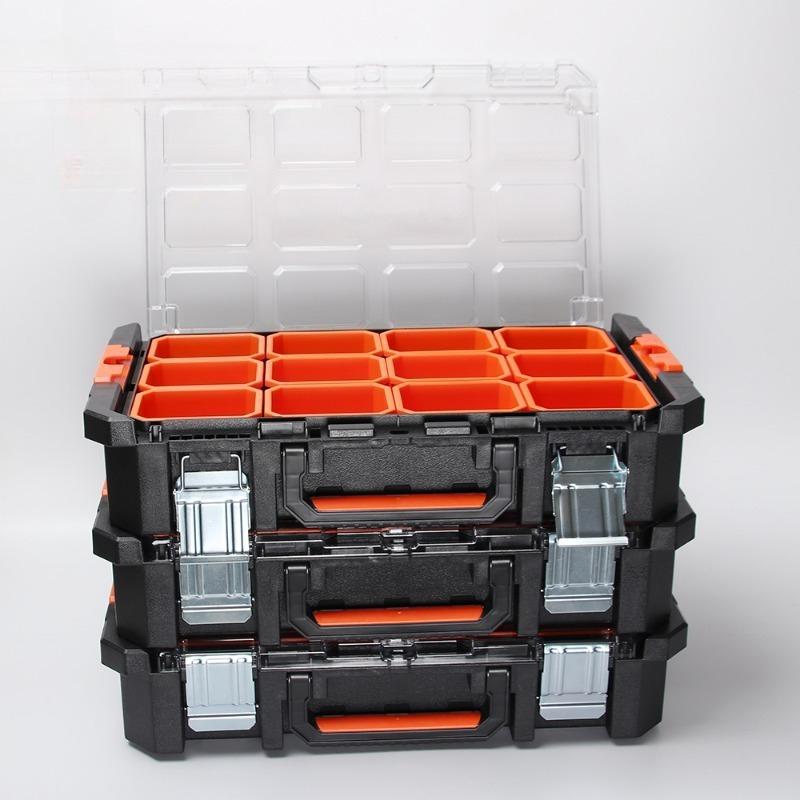 Stacked Toolbox Parts Screw Tools Storage Case Multi-grid Hardware Electronic Components Storage Box Portable Tools Organizer