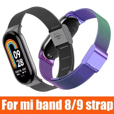 NEW Stainless Steel Strap for Xiaomi Mi 9 8 Band Metal Milanese Bracelet On Mi Band 8 Wristband for Mi Band 9 8 Strap Accessory