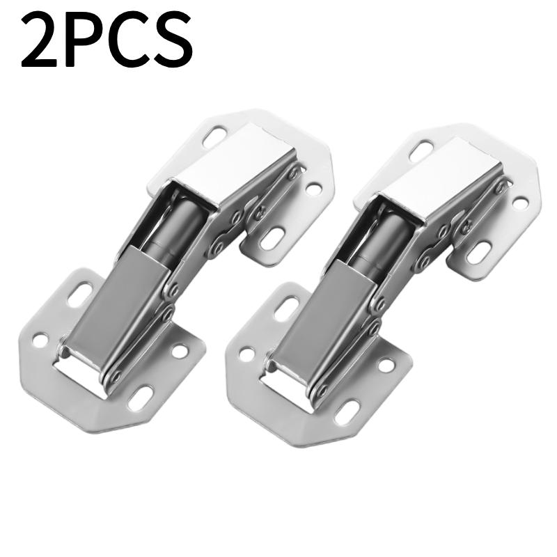 10 Pieces Steel Cabinet Hinges 90 Degree No Drilling with Hydraulic Buffer for Smooth Opening and Closing