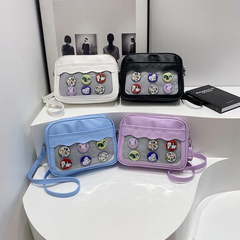 Two-dimensional Female Small Fresh College Style Shoulder Bag Versatile Sweet Soft Girl Transparent Messenger Bag