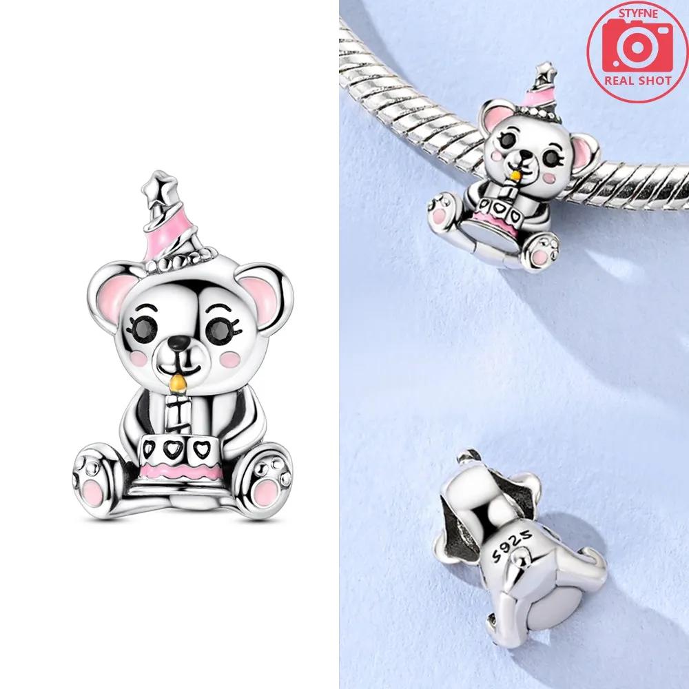 Birthday Bear Beads Copper Colors Charm Beads Fit Original Charms Bracelet Beads For Women Jewelry Making Gifts