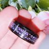 Vintage Carbon Fiber Heartbeat Couple Rings Fashionable Hand Jewelry For Lovers