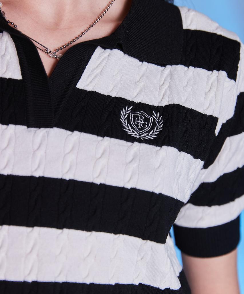 LARTIGENT L10 Stripe Puff Knit(Black)