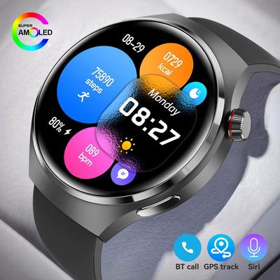 2026 WATCH 4 Pro Smartwatch for Men 360*360 AMOLED Screen GPS Track Heart Rate Monitoring Bluetooth Call IP67 Life Waterproof Smartwatch