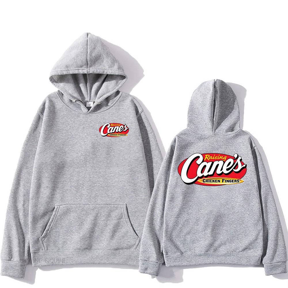 

Raising Canes Chicken Fingers Hoodies Long Sleeve Winter Hooded Sweatshirts Fleece Loose Pullovers XXXL сірий