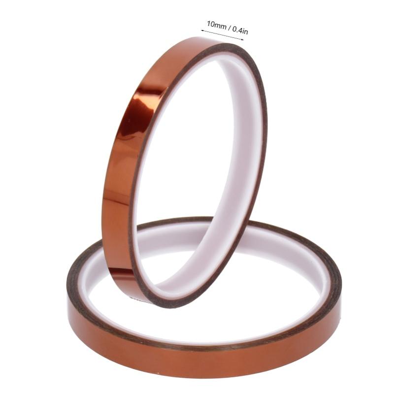 4Pcs Heat Resistant Polyimide Tape YellowBrown For 3D Printer Heating Bed Board