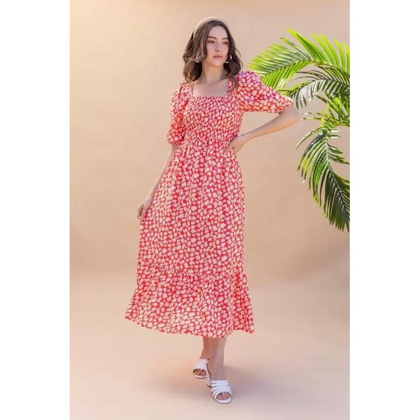 Women Casual A-line Top Tunic Regular Sleeves Crepe Solid Fit and Flare Dress VFE-5019