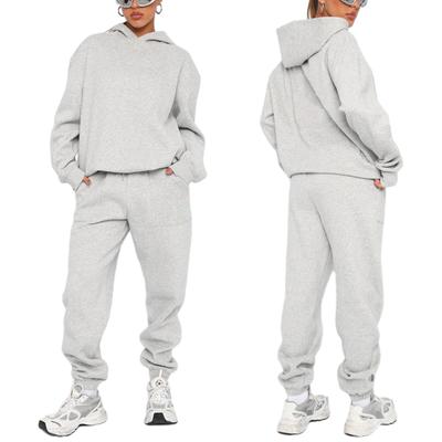 Completi da donna tinta unita felpa con cappuccio a maniche lunghe pantaloni casual set da 2 pezzi abbigliamento in saldo