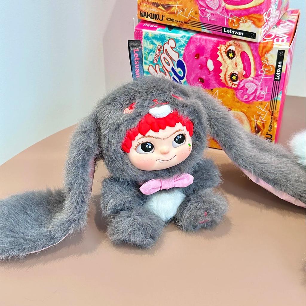 Cute Wakuku Birthday Christma Gift Ornament Mystery Box Wakuku Fox & Bunny Mischief Diary Series Blind Box Plush Pendant