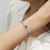 FANCIME Tennis Bracelet with Square and Cubic 3mm September Cube Tennis Sterling Silver Power Brand Present Women's Sapphire, Cut, Zirconia, Wide,