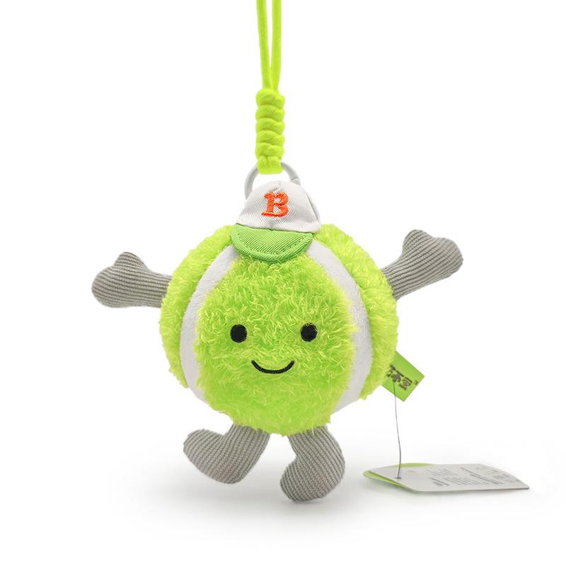 Fun Popova Baseball Pendant Plush Toy Cute Car Key Bag Hanging Doll Gifts for Girlfriend