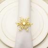 Serviette Ring Eco-friendly Anti-Fading Alloy Elegant Snowflake Serviette Holder Ring for Restaurant