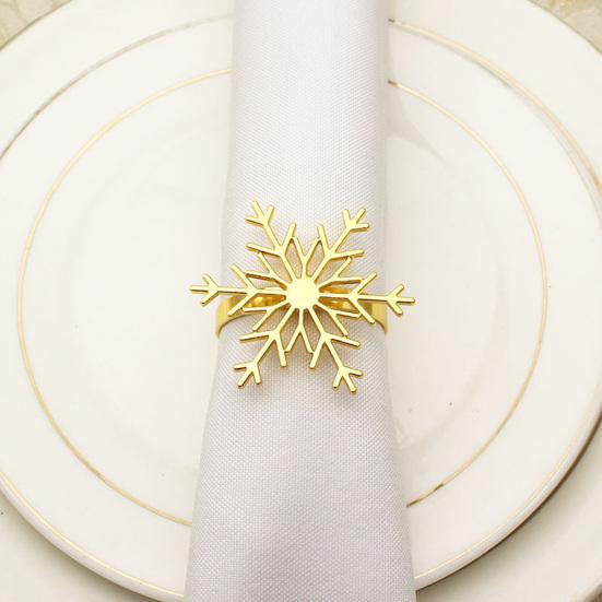 Serviette Ring Eco-friendly Anti-Fading Alloy Elegant Snowflake Serviette Holder Ring for Restaurant
