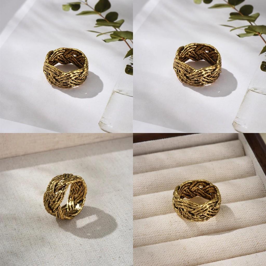 Vintage Style Geometric Copper Ring For Women Retro Fashionable Artisan Design