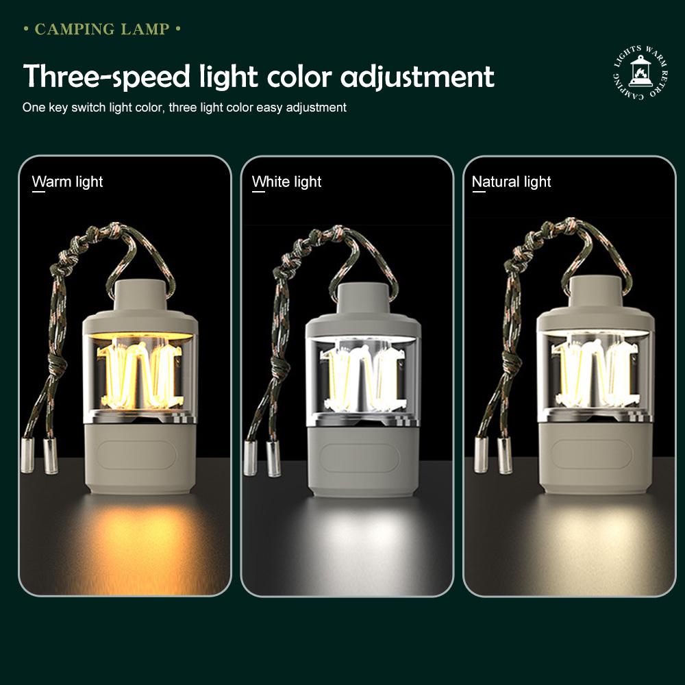 LED Camping Lantern Multi Functional Flashlight Portable Super Bright Torch Tent Lamp Emergency Light with Hook Outdoor