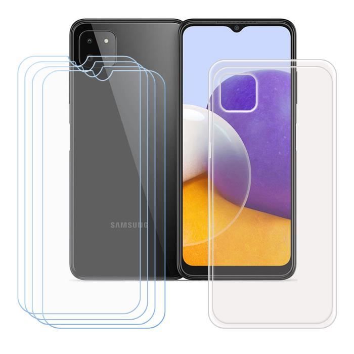 Coque - FZ - Samsung Galaxy A22 5G - Transparent - Souple - Inclut 4 Verres Trempés