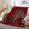 Rotes Zebra-Muster Flanelldecke Warm Weich Halloween Weihnachten Dekorative Couch Warm Gemütlich Ganzjahresgeschenk