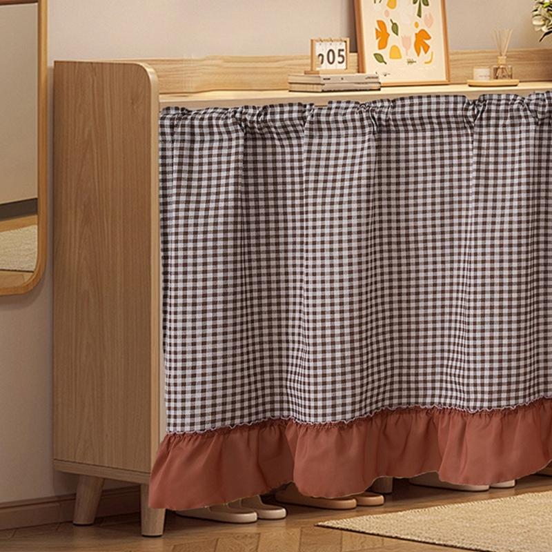 Reusable Polyester Shelf Curtain Easy Setups Sturdy Fabric for Home Decoration Space Management