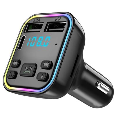 Car MP3 Player FM Transmitter, Dual USB and Type-C, Fast Charging, Hands-free Calling, Hi-fi Sound Quality, Wireless Car Charger Audio Receiver