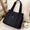 Canvas Tragetasche mit großem Fassungsvermögen, einfarbig mit Buchstaben, vielseitige Handtasche für Pendler, Arbeit, Studenten, Unterricht, Achseltasche für Damen, Einkaufstasche