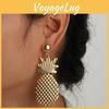 Fashion Golden Pineapple Design Metal Women Earrings For Daily Use