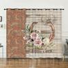 Curtains Vintage Flowers American Curtains Digital Printing Blackout Curtains No Punching