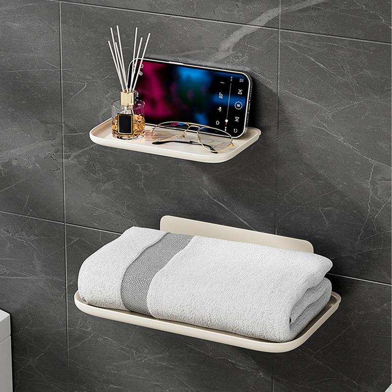 

Foldable wall mounted shelf in the bathroom mobile phone without punching at the bedside dormitory storage rack S