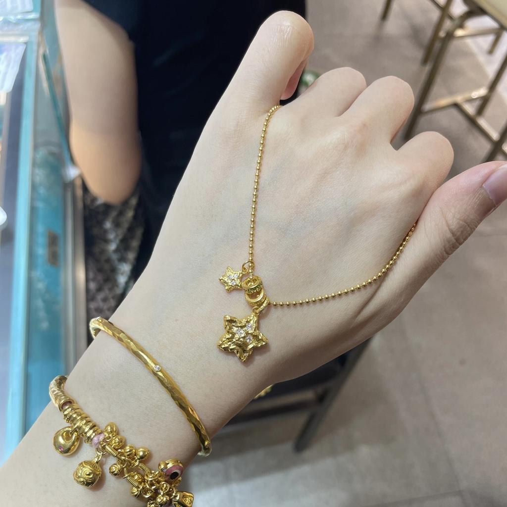 Light Luxury Star Irregular Luster Pendant High Quality Inlay Green Diamond Necklace New In Collarbone Chain Wedding Jewelry