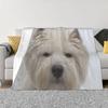 West Highland Terrier Terrier Fleece Blanket Cute Westies Dog Throw Blanket Super Soft Warm Flannel Blanket for Couch Bed Decor