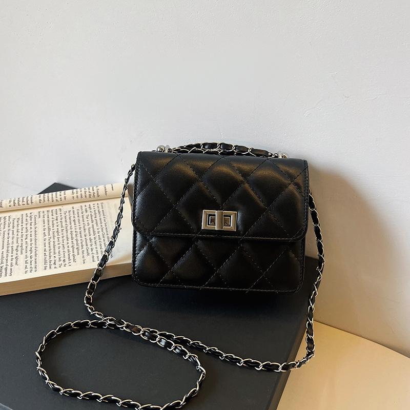 Mini silver bag women's 2025 new trendy fashion high-end diamond chain bag single shoulder crossbody small square bag